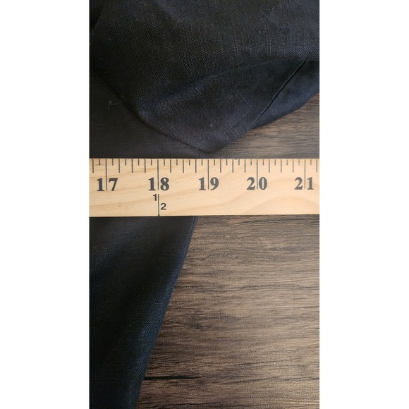 Tahari Womens Black Linen Blend Safari Shirt Jacket Size 8 Petite Black Button - Picture 8 of 8